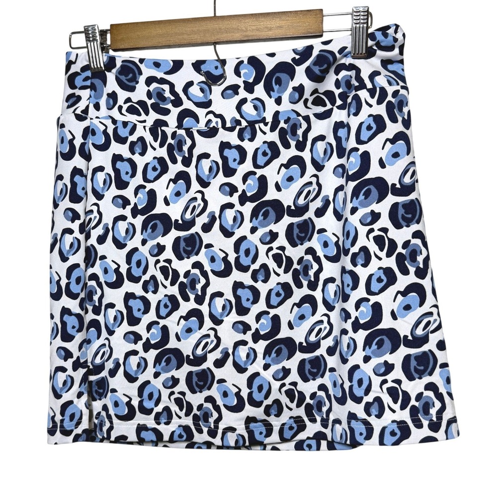 Golftini Women Blue Leopard Print Cyclone Golf Skort Athletic Skirt Size S - Picture 3 of 9
